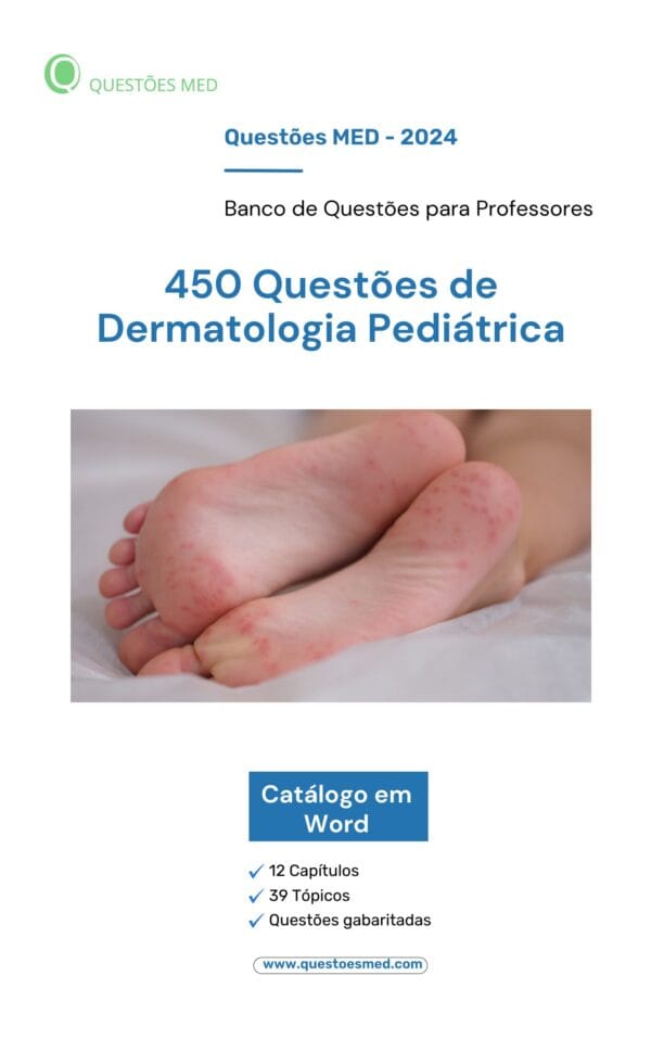 Capa do Banco de Questões sobre Dermatologia Pediátrica.