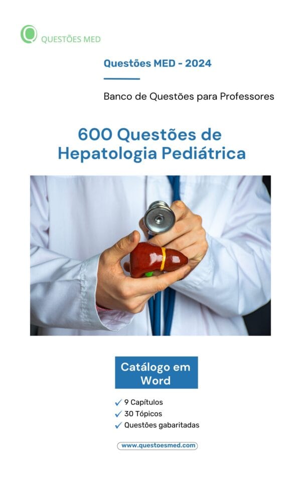 Capa do Banco de Questões sobre Hepatologia Pediátrica.