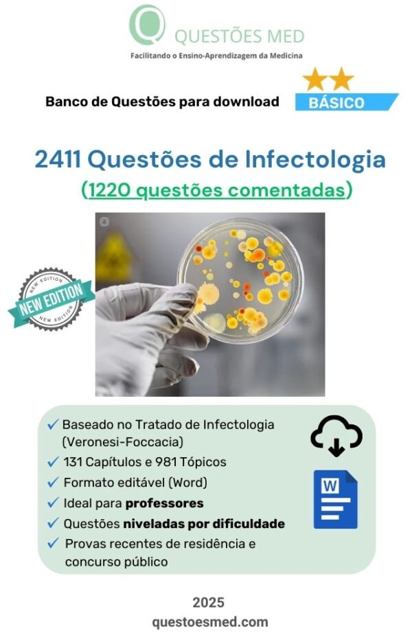 2411 Questões de Infectologia (1220 comentadas) em Word