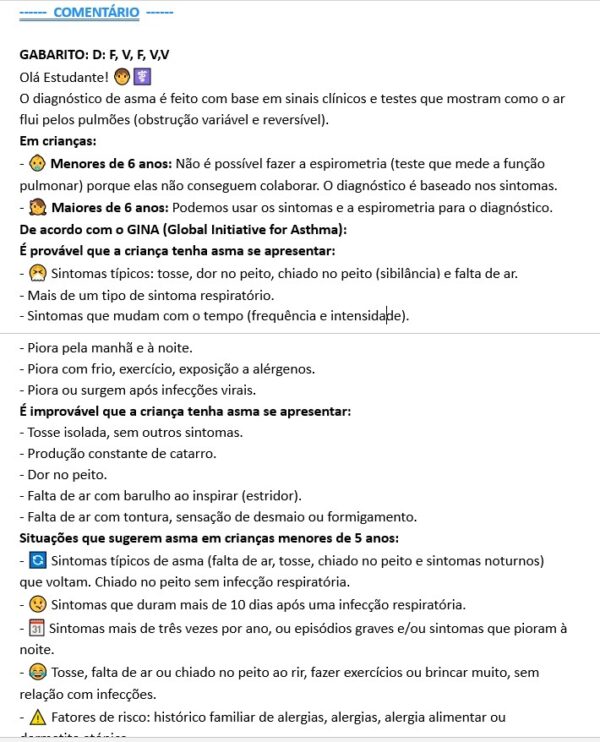 Banco de Questões Básico de Alergia e Imunologia Pediátrica (PDF) - Image 3