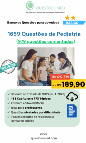 1659 Questões de Pediatria (979 comentadas) em Word vol. 1